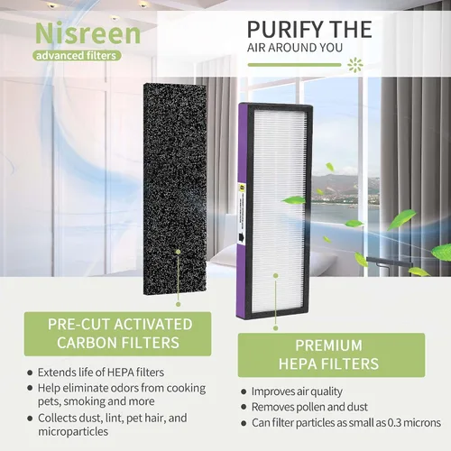 Miniatura 4 de FLT4850PT - Filtro de aire Pu-rifier de repuesto compatible con filtro Germ-Guardian B AC4850PT AC4300WPT AC4900 Air Pu-rifier, 4 HEPA y 6 prefiltros