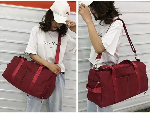 Miniatura 7 de KARRESLY Bolsa deportiva de gimnasio para mujer, bolsa de viaje con bolsillo húmedo y compartimento para zapatos para entrenamiento, natación, yoga