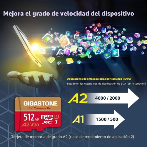 Miniatura 5 de Recuperación de datos de 5 años: tarjeta micro SD de 512 GB, cámara 4K Pro, A2 V30 para smartphone, Gopro, cámaras de acción, grabación de video 4K