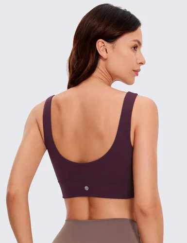 Miniatura 27 de CRZ YOGA Butterluxe - Brasier deportivo con espalda en U para mujer, cuello redondo, acolchado, de bajo impacto, para yoga, entrenamiento