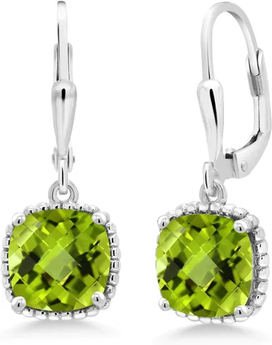 Miniatura 63 de Gem Stone King Aretes colgantes de plata de ley 925 de 0.315 pulgadas para mujer
