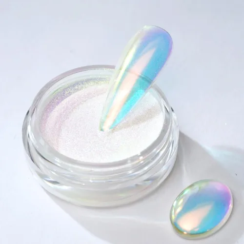 Miniatura 7 de Pretty Diva Polvo de uñas cromado Moonlight, polvo para uñas cromado de unicornio y sirena, polvo de uñas Aurora con efecto iridiscente, pigmento