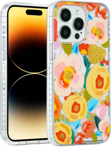 Miniatura 12 de SCORPIFY Funda para iPhone 15 Pro Max con diseño floral de Nemophila azul, bonita funda transparente para teléfono para mujeres y niñas