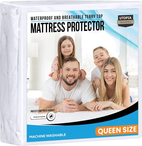 Miniatura 31 de Utopia Bedding – Protector impermeable de colchón tamaño individual, funda de colchón de terry premium de 200 GSM, transpirable, estilo ajustado