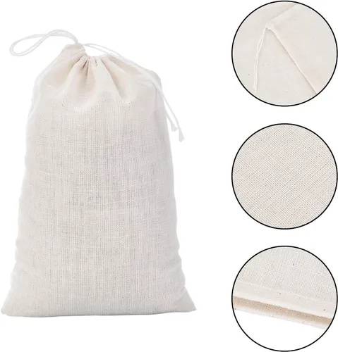 Miniatura 3 de Tatuo Paquete de 200 bolsas de muselina de arpillera con cordón, bolsas de lona multiusos de lino para té, joyas, boda, fiesta, recuerdos