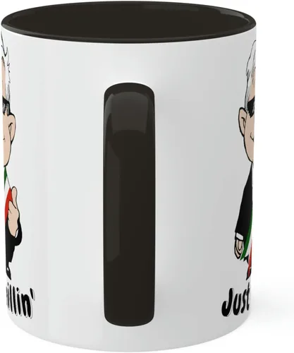 Miniatura 6 de MEXICANDOO AMLO - Taza de café Just Chillin, divertida caricatura, Muñeco AMLITO, taza de cerámica blanca brillante con colores vibrantes