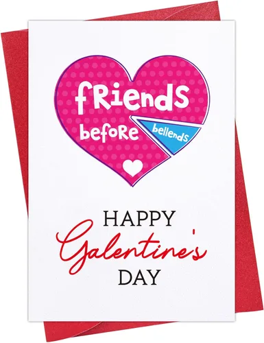 D4DREAM Tarjetas de feliz día de Galentines para sus amigos antes de Bellends Galentines Day Tarjeta de regalo para amigos, mejor amiga, tarjeta de