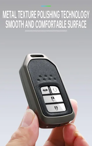 Miniatura 8 de ontto Funda de cuero para llavero de 360 grados de protección para Honda Civic Accord Pilot CRV HRV CRZ Fit Odyssey JED Crosstour Ridgeline Crider