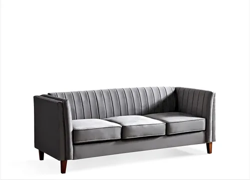 Miniatura 19 de Container Furniture Direct Sofá moderno de terciopelo de lujo para sala de estar con espuma de alta densidad, tapicería de tela suave, cojines
