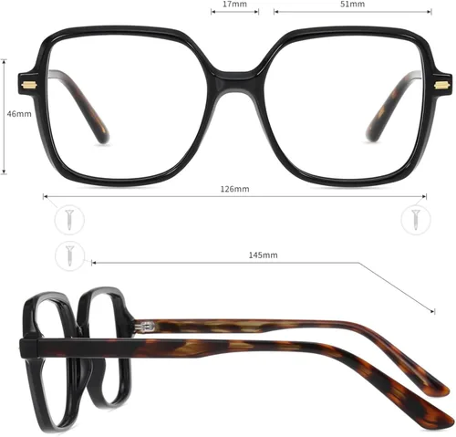 Miniatura 4 de Firmoo Lentes de bloqueo de luz azul para mujeres/hombres, antifatiga ocular, lentes de computadora con marco cuadrado