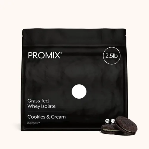 Miniatura 14 de ProMix Nutrition Proteína de suero aislada en polvo, 30g de aislado de suero alimentado con pasto, 6.6g de BCAAs, sin gluten, apta para dieta
