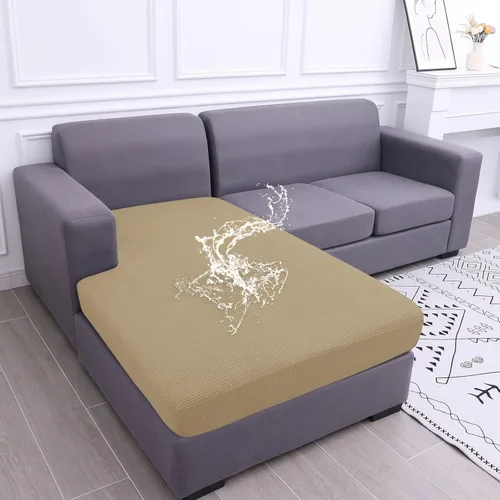 Miniatura 61 de hyha Fundas impermeables para cojines de sofá para mascotas, funda antideslizante para asiento de sofá para perros lavable, tela de jacquard Gris