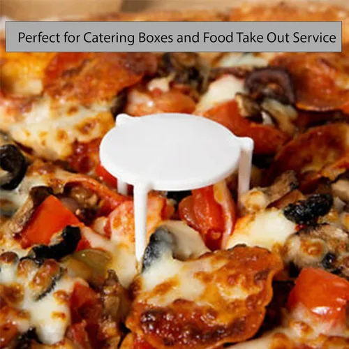 Miniatura 6 de Angel's Peel Lounge Caja de pizza/soporte para guardar pizza (paquete de 50) - Trípode de plástico blanco para contenedor de restaurante, cajas