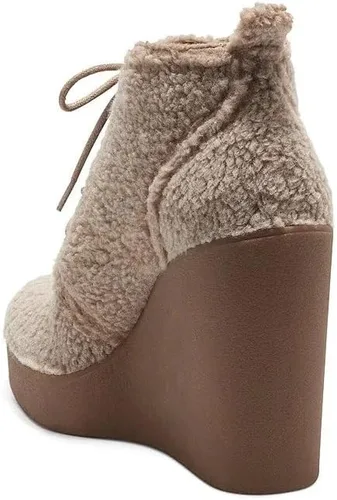 Miniatura 4 de Jessica Simpson Women's Mesila Sherpa Lace Up Wedge Ankle Bootie