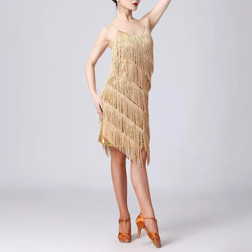 Miniatura 4 de Vestido de lentejuelas de los años 20 con flecos y borlas para mujer, sexy, Gatsby, cóctel, vintage, tango, salón de baile, fiesta de los años 20
