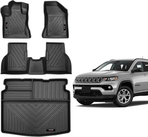 Miniatura 9 de para alfombrillas de piso y forro de carga y alfombrillas de respaldo de 2007-2016 Jeep Compass/Patriot 2007-2012 Dodge Caliber. Juego