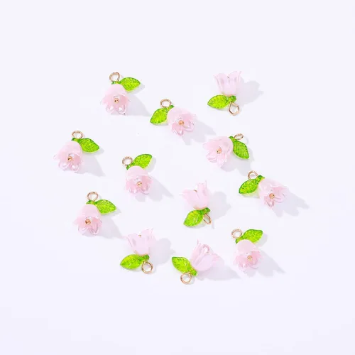 Miniatura 4 de 30 dijes de flores multicolor de lirio del valle para hacer joyas