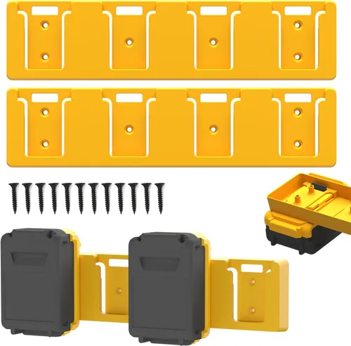 Miniatura 7 de Soporte de batería compatible con soporte de batería DeWalt 20V, montaje de 4 ranuras a granel, herramienta de garaje, herramientas para Dewalt 20v