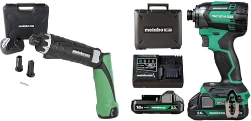 Miniatura 13 de Metabo HPT - Juego de destornillador inalámbrico de iones de litio de 3,6 V, destornillador de potencia compacto y liviano con 2 baterías de 1,5 Ah
