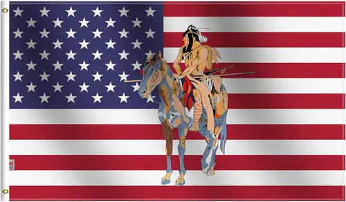 Miniatura 8 de Bandera de pueblo nativo americano Triba Abenaki de 3 x 5 pies, grande, tela de seda suave 100D para interiores y exteriores, 36 x 60 pulgadas