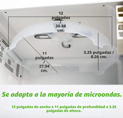 Miniatura 2 de HOVER COVER Tapa Magnética para Microondas, Cubierta Transparente para Alimentos - Con Ventilación y Magnética, 30,5 cm, Cubierta de Plato de Grado