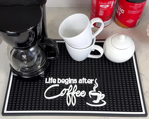Miniatura 16 de Tapete de barra de café para encimera, tapete grande de barista de 18 x 12 pulgadas, tapete de café, decoración de cocina y accesorios para barra