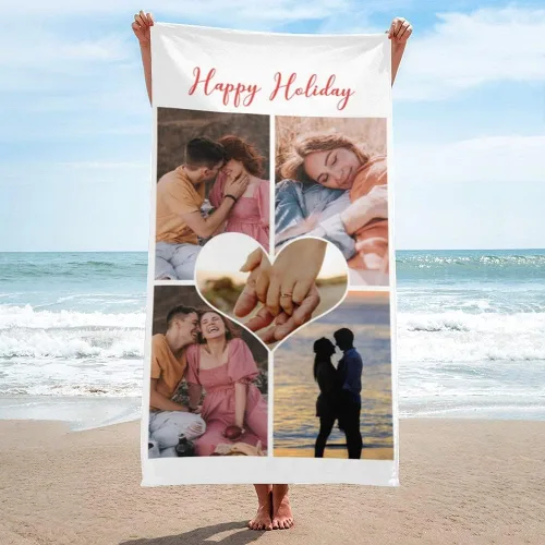 Miniatura 12 de Shapoo Toalla de playa con foto personalizada, foto personalizada/fondo/texto, divertida toalla de baño de microfibra personalizada para Una foto
