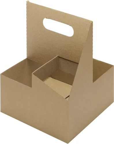 Miniatura 7 de Karat Transportador de bebidas de cartón con asa [250 quilates] – Resistente portador de café de 2 tazas para bebidas calientes/frías, se adapta a