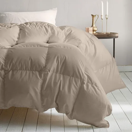 Miniatura 6 de Blue Ridge Home Fashions - Edredón de plumón tamaño Queen, clásico cálido de 250 hilos, relleno de edredón de color lino, fabricado en Estados Unidos