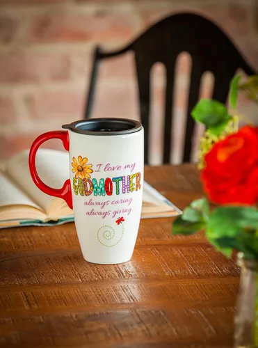 Miniatura 3 de Cypress Home Taza de viaje de café de cerámica con caja de regalo, 17 onzas