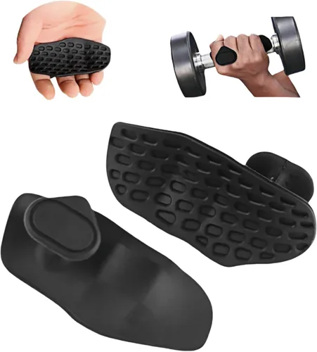 Agarres de entrenamiento antideslizantes, guantes de entrenamiento ergonómicos, agarres de levantamiento de pesas, para hombres y mujeres, Negro