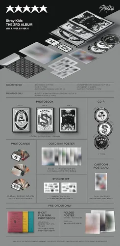 Miniatura 2 de Stray Kids 5-STAR, El 3er Álbum, CD + Libro de Fotos + Mini Póster en el Paquete + Tarjeta de Foto (Aleatoria Estándar)