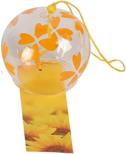 Miniatura 7 de Campanas de viento japonesas románticas con flores pequeñas Campanas de viento hechas a mano de vidrio estilo japonés colgante para regalo