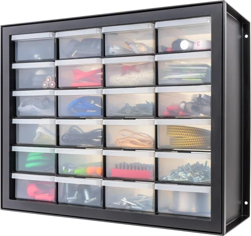 Miniatura 21 de IRIS USA Cajones de almacenamiento pequeños de plástico, 10 cajones - 2 paquetes, caja de herramientas para maestros apilable, organizador de piezas