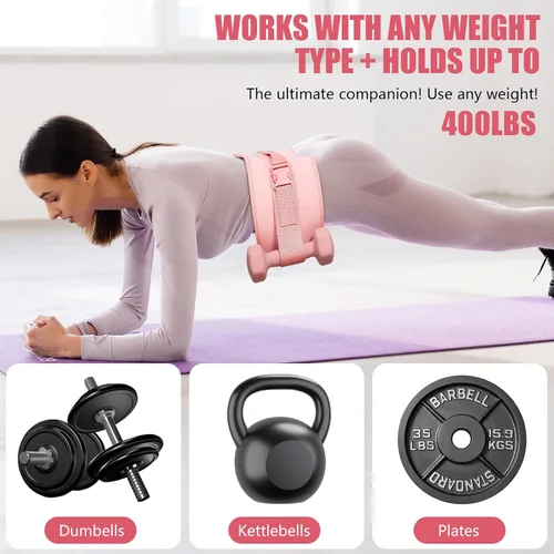 Miniatura 3 de Exercise Hip Thrust Belt - Dumbbell Hip Thrust Belt, Thicken & Widen, Comfortable for Dumbbells, Kettlebells or Plates, Slip Padding, Gym or Home