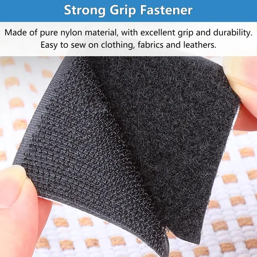 Miniatura 5 de Matenf Tiras de para coser, 1 pulgada de ancho, fáciles de coser, excelente agarre, no adhesivas, cinta entrelazada, cinta de gancho y bucle