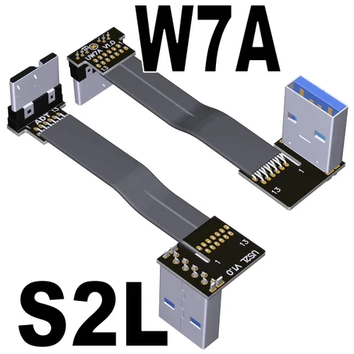 Miniatura 19 de ADT-Link USB 3.0 Tipo A macho a Micro-B Macho Cinta plana EMI Blindaje Cable plano FPC USB 3.0 Micro B Conector de ángulo de 90 grados hacia arriba