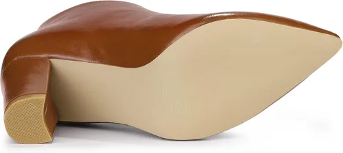 Miniatura 6 de Allegra K Botines de tacón grueso con cremallera frontal y puntera puntiaguda para mujer
