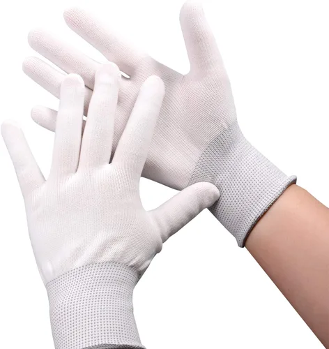Miniatura 3 de EHDIS Guantes de trabajo blancos de nailon - Envoltura de vinilo antideslizante y guantes de trabajo de construcción de PC