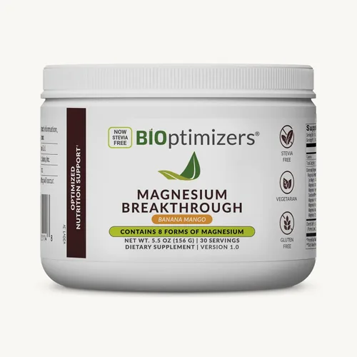 BIOptimizers Magnesium Breakthrough Drink - 8 Formas de Magnesio, Electrolitos, Salud del Sueño, Estrés, Recuperación Muscular, Apoyo Cardíaco |
