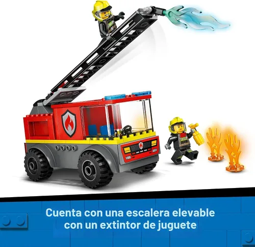 Miniatura 5 de Camión de Bomberos con Escalera de LEGO City - Juguetes de Camiones de Bomberos con 2 Minifiguras de Bomberos, Guía Digital para Niños y Niñas