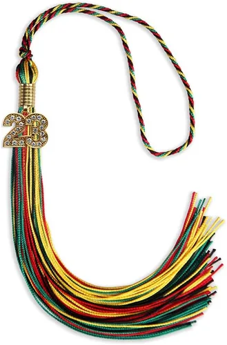 Miniatura 95 de Endea Graduation Borla de doble color con dije dorado (negro/oro brillante, 2022)
