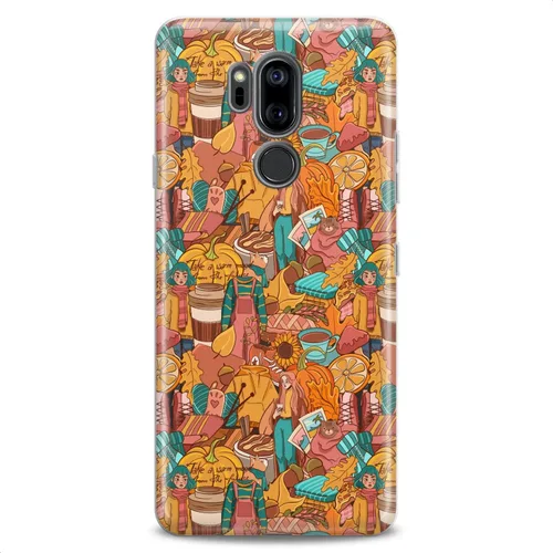 Miniatura 9 de Funda de repuesto para LG G7 ThinkQ Fit Velvet G6 V60 5G V50 V40 V35 V30 Plus W30 Otoño Slim Fit Café Suave Lindo Estampado de Calabaza Silicona