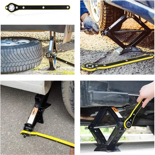 Miniatura 7 de MR CARTOOL Auto ahorro de mano de obra Jack trinquete mango de metal tijera Jack garaje rueda rueda rueda llave ascensor velocidad mango herramienta