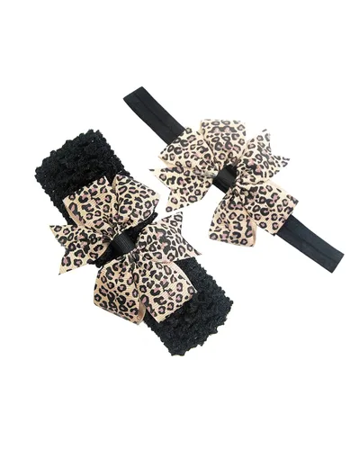 BBTDIN Diadema turbante de guepardo con lazo para bebé y niña, con lazo para el pelo de leopardo, lazo para la cabeza con lazo para bebé y guepardo
