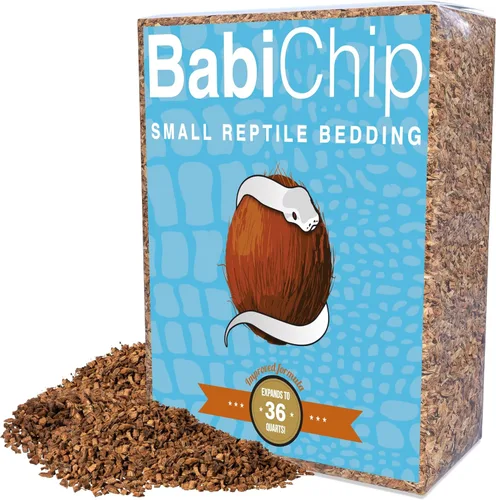Miniatura 7 de BabiChip - Sustrato de chips de coco para reptiles, 12 cuartos de galón, ropa de cama suelta de tamaño pequeño para pitones de bola, otras