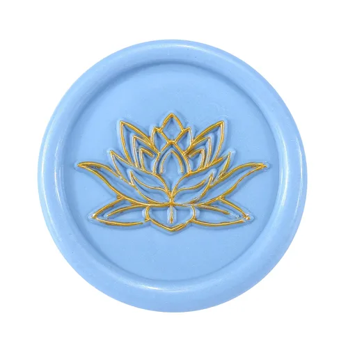 Miniatura 3 de Yoption Sello de cera de flor de loto, sello de planta vintage para invitaciones de boda, sobres de embalaje de regalo