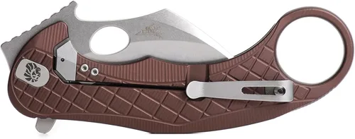Miniatura 2 de LionSTEEL LEONE - Cuchillo plegable Karambit con hoja de acero CPM-Magnacut, mango integral de aluminio sólido, diseño Emerson Wave Design