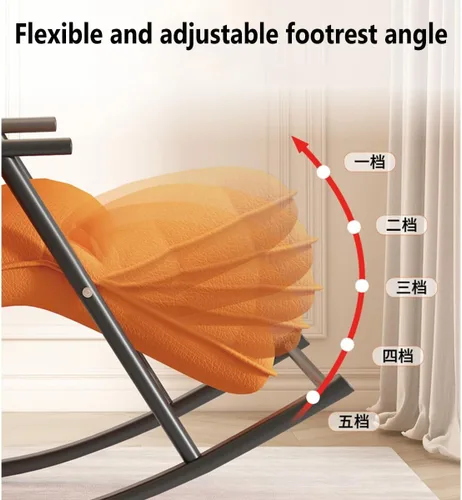 Miniatura 4 de Adjustable Leather Recliner Chair with Footrest Ergonomic Rocking Chair for Living Room Stylish ge Upholstered Lounge Chair with Storage Amarillo