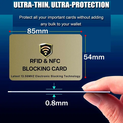 Miniatura 2 de SaiTech IT Tarjetas RFID, paquete de 5 tarjetas que protegen todo el monedero para hombres y mujeres, NFC sin contacto, protector de tarjeta